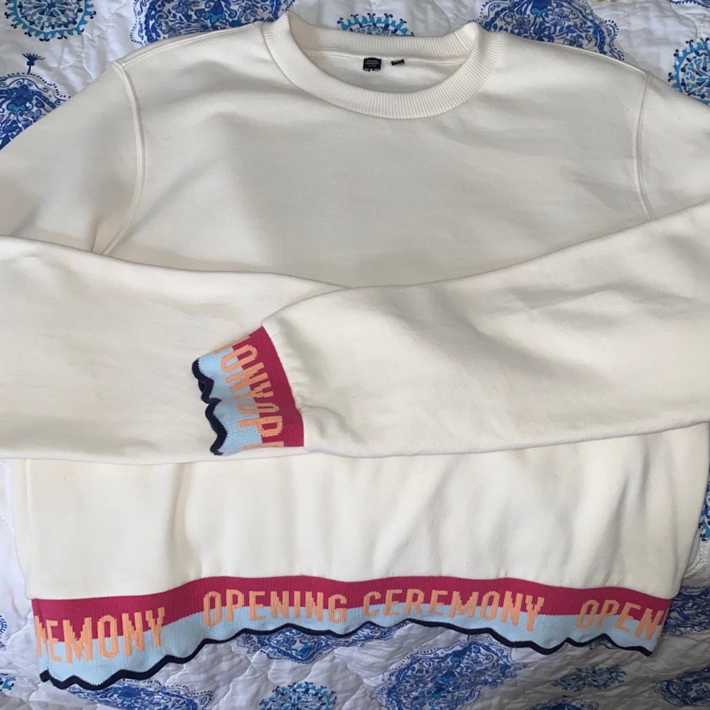 Opening Ceremony Elastic Logo Crop Sweatshirt